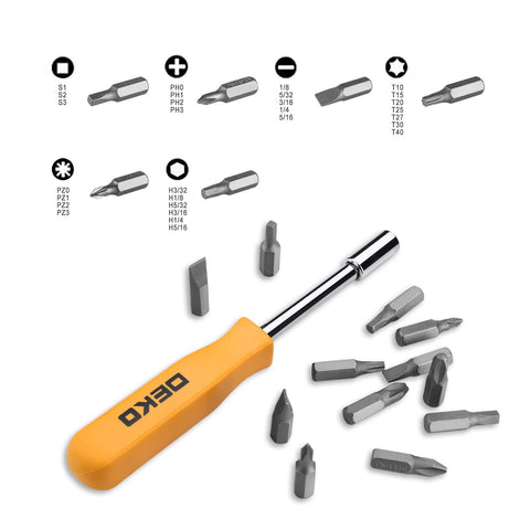 DEKOPRO 65-piece tool set pliers and screwdrivers display versatile hand tools