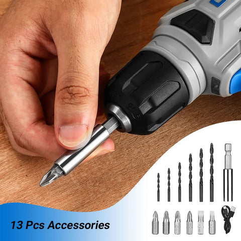 DEKOPRO drill with built-in LED illuminates workspace for precision