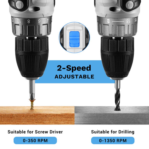 DEKOPRO compact lightweight drill design enabling one-handed use around shelves.