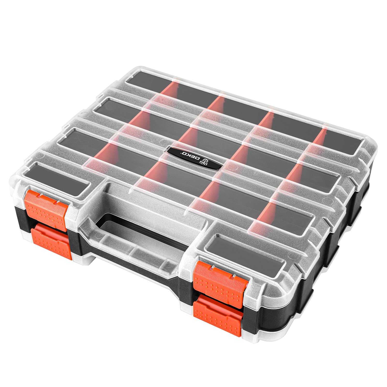 DEKOPRO compact tackle box for small parts in home or workshop