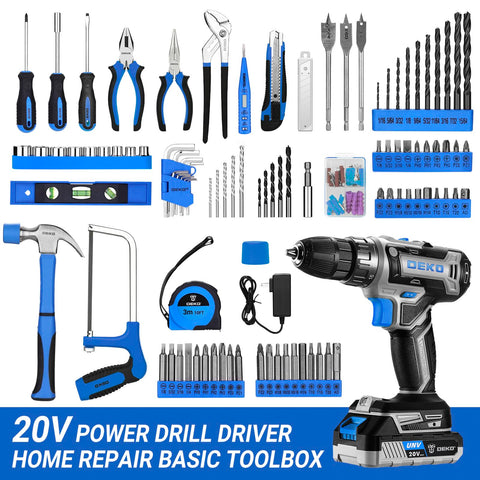 DEKOPRO cordless drill battery and charger ready for DIY projects