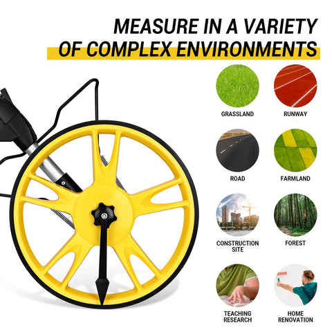 DEKOPRO digital measuring wheel extended-40-inch in use for long distances