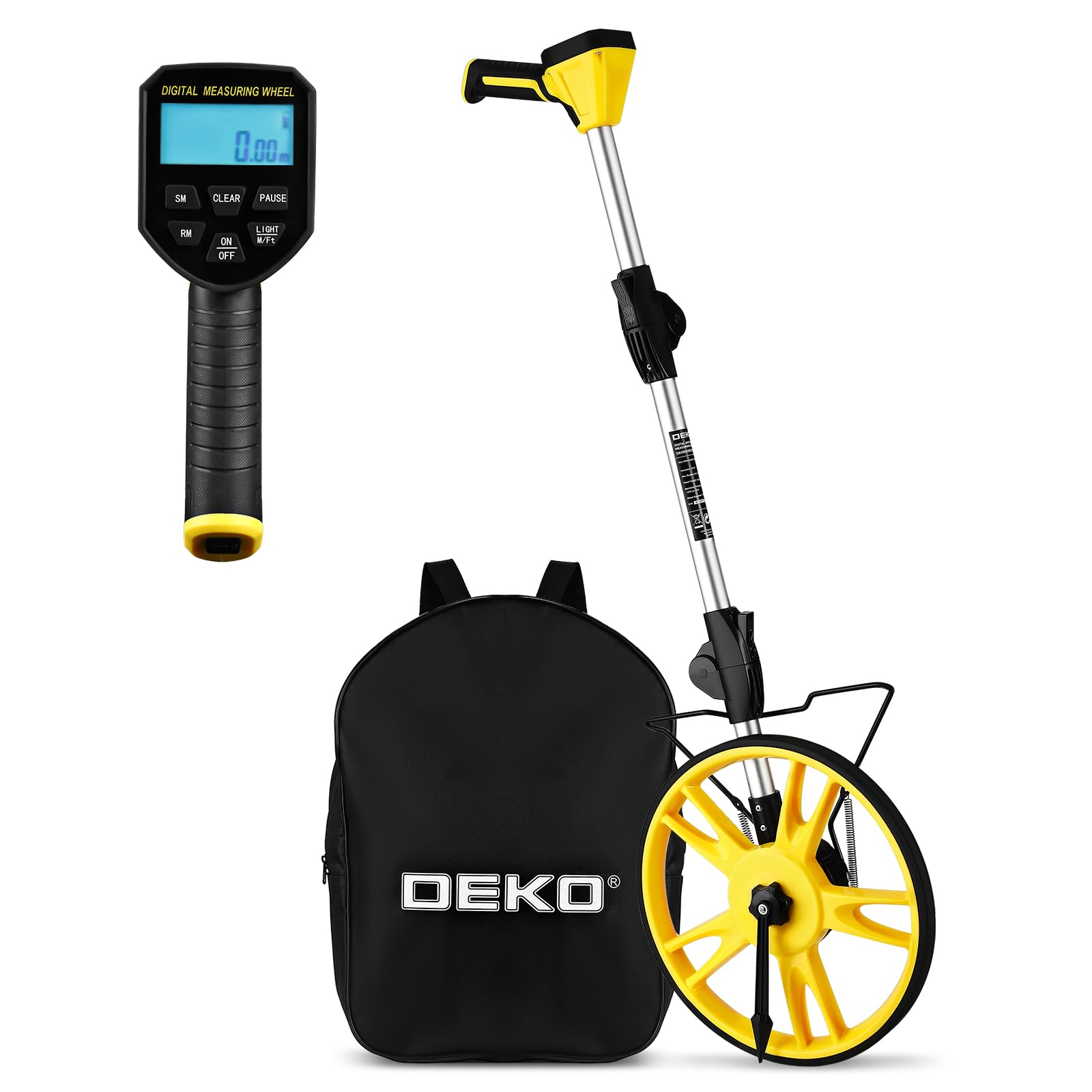 DEKOPRO digital measuring wheel folded-compact for easy transport and storage