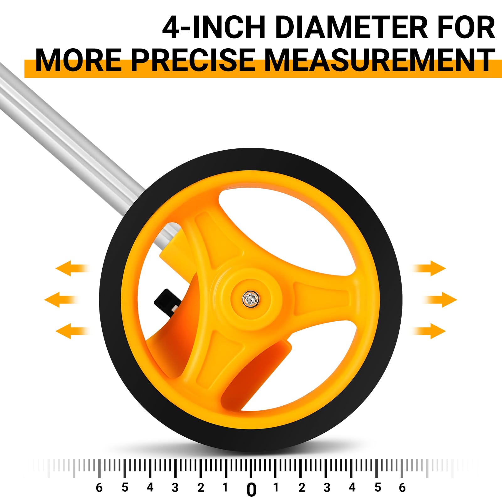 Dustproof display keeps readings visible on the DEKOPRO measuring wheel.