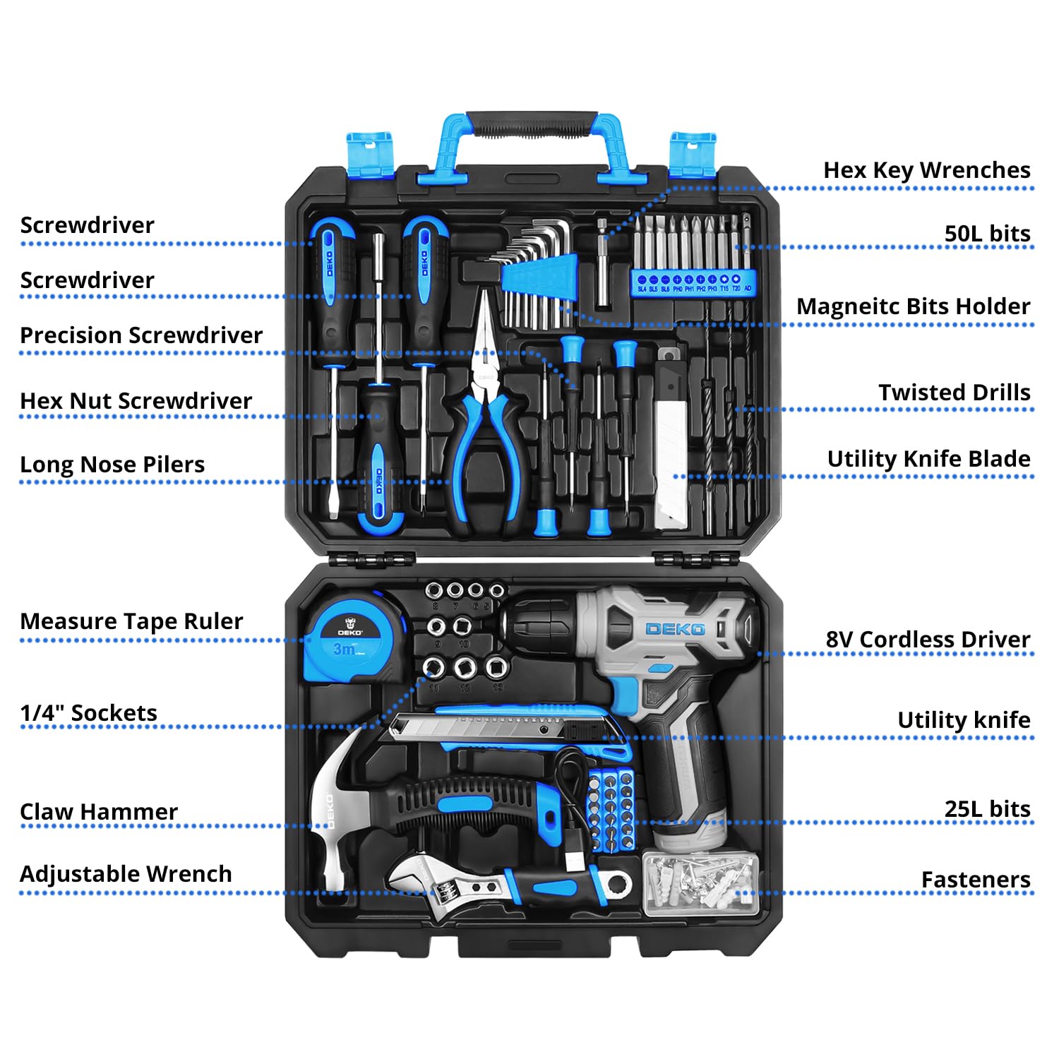 DEKOPRO ergonomic grip cordless drill delivers comfortable control during DIY tasks