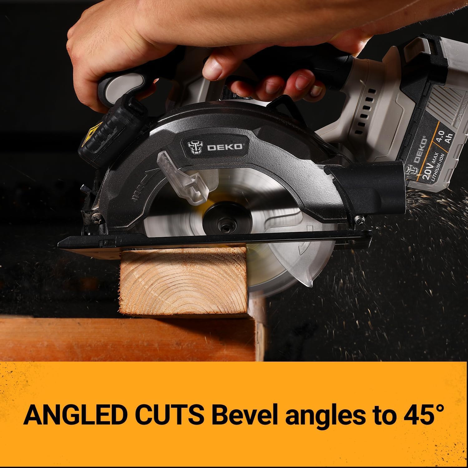 DEKOPRO ergonomic handle provides comfortable grip during long cuts