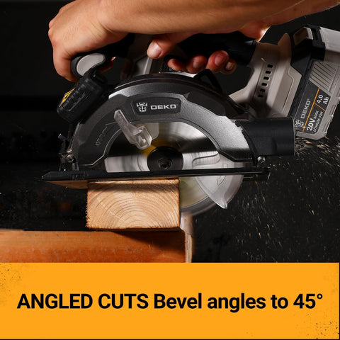 DEKOPRO ergonomic handle provides comfortable grip during long cuts