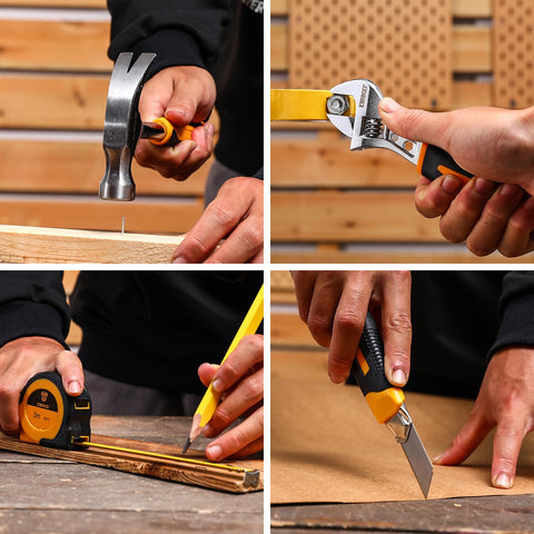DEKOPRO home DIY project ready with drill and essential tools.
