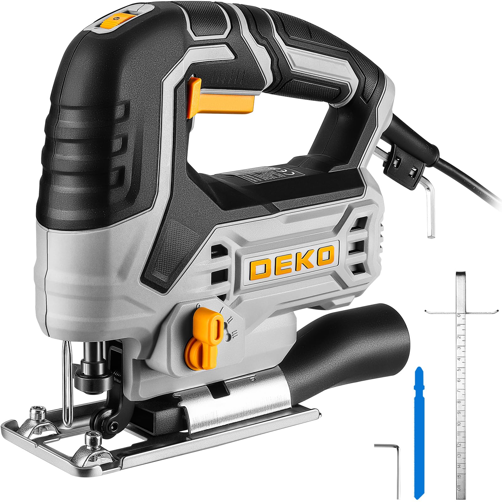 DEKOPRO jig saw corded power enables smooth wood cuts