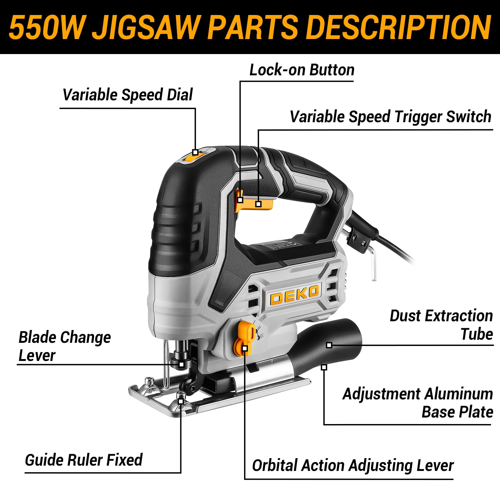 DEKOPRO jig saw replaceable wood blade for fast changes