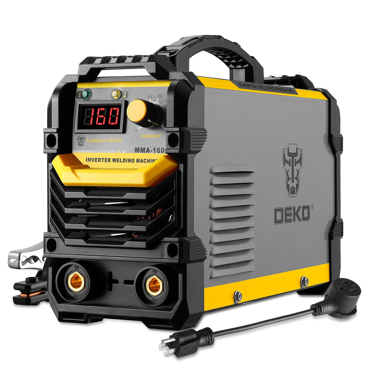 DEKOPRO MMA welder front panel LCD display enables precise settings and monitoring