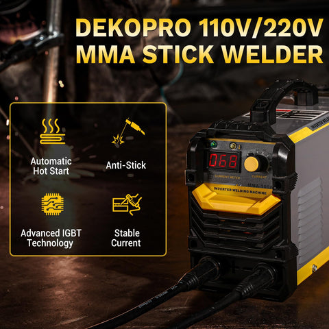 DEKOPRO welder hot-start indicator for easy arc initiation