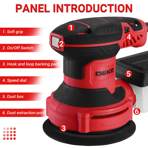 DEKOPRO sander speed dial for precise finishing