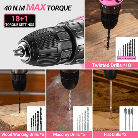 DEKOPRO pink screwdriver set ideal for fast furniture assembly.