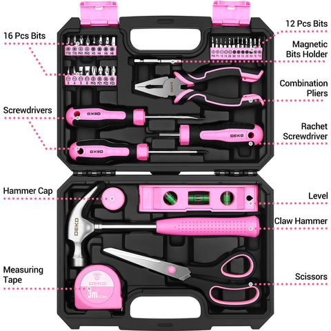 DEKOPRO pink screwdrivers in set with ergonomic grip for comfortable repairs