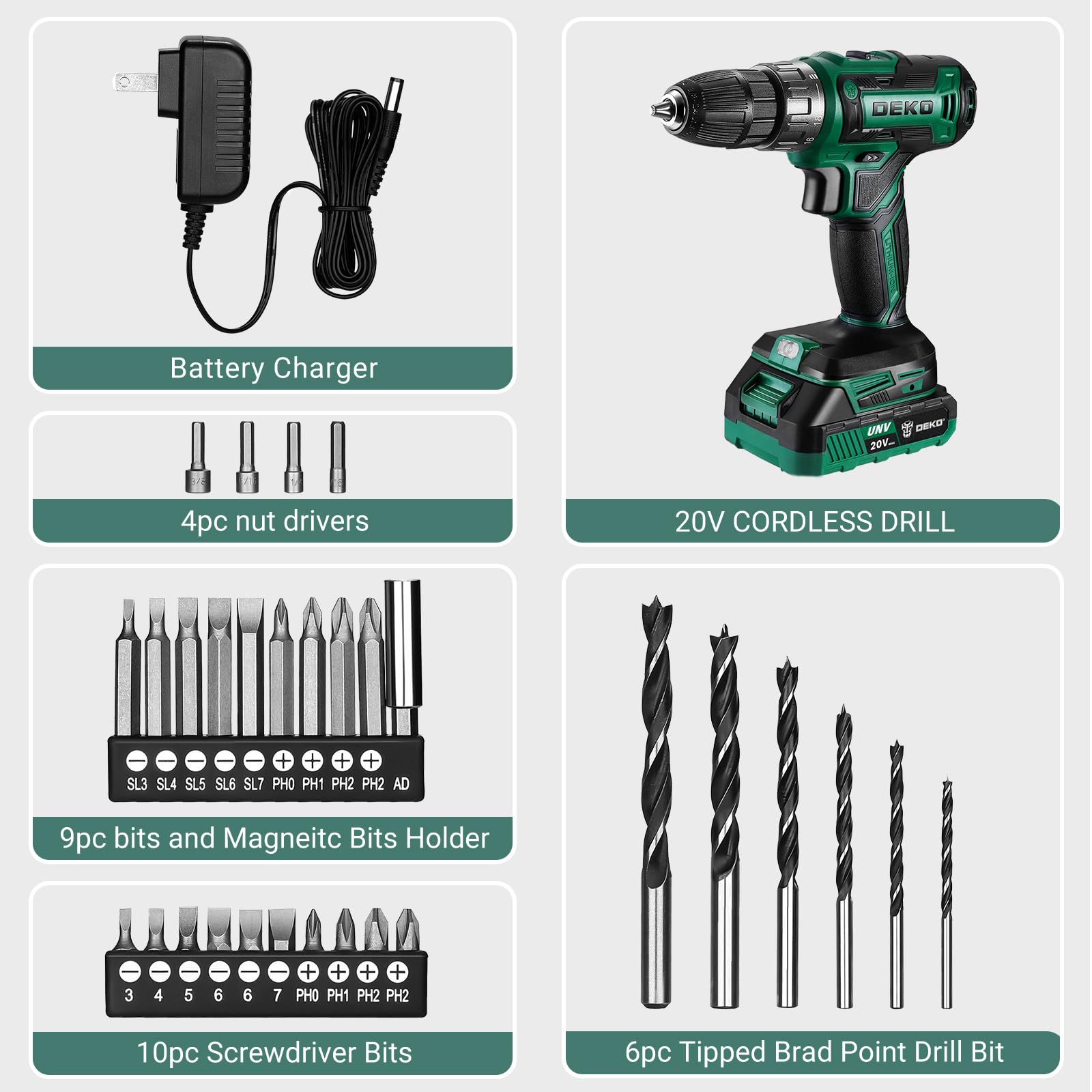 DEKOPRO cordless drill in use showing lightweight handling.