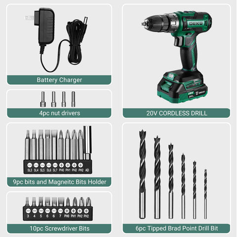 DEKOPRO cordless drill in use showing lightweight handling.