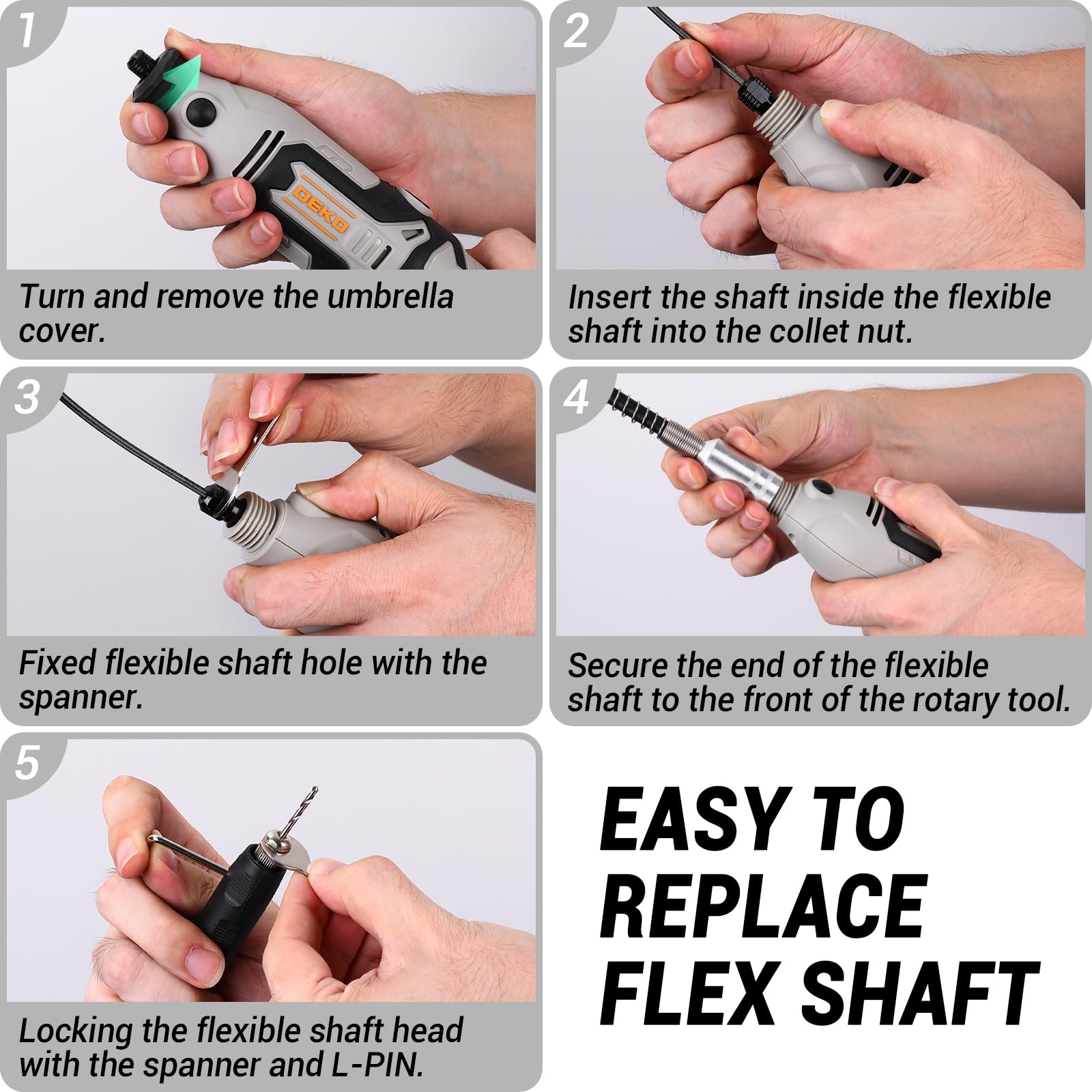 DEKOPRO 127 accessories kit for cutting, grinding, sanding, and engraving