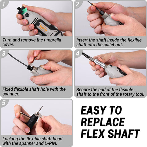 DEKOPRO 127 accessories kit for cutting, grinding, sanding, and engraving