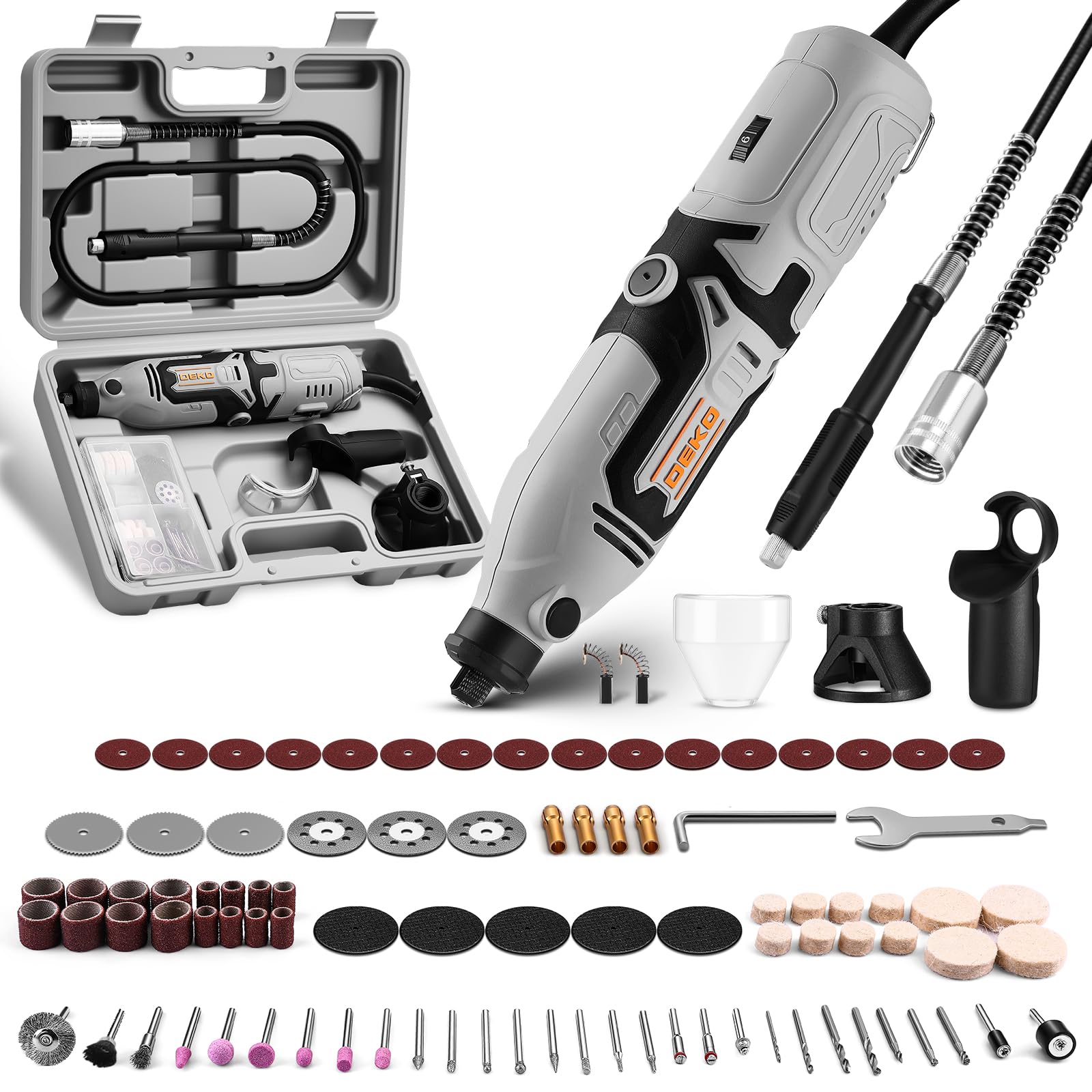 DEKOPRO rotary tool body gray for versatile crafting and DIY tasks