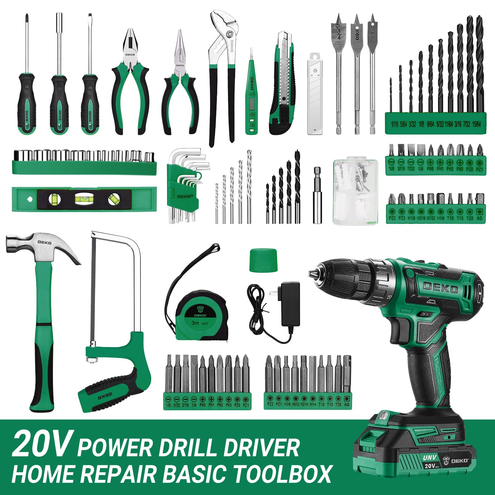DEKOPRO toolbox with battery and charger kept ready for repairs