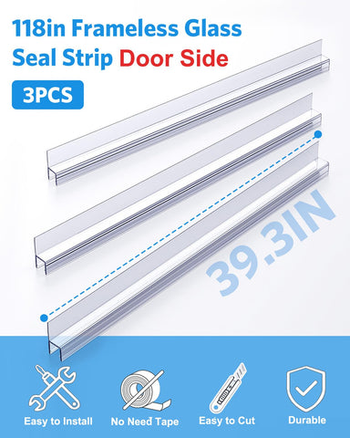 Delamu 3-pack seal set ready to replace worn shower door edges.