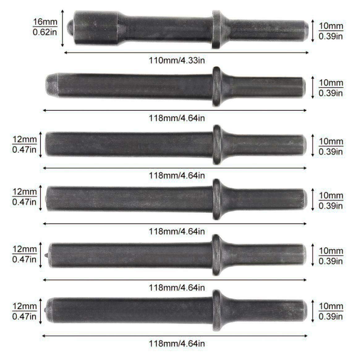 Dele 0.401 shank rivet bits compatibility with popular air hammers