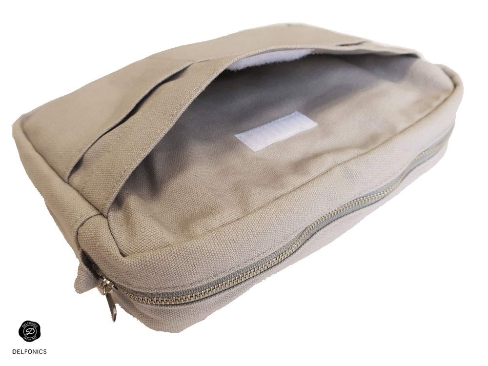 Delfonics Inner CarryingM back Velcro pocket keeps essentials secure while traveling.