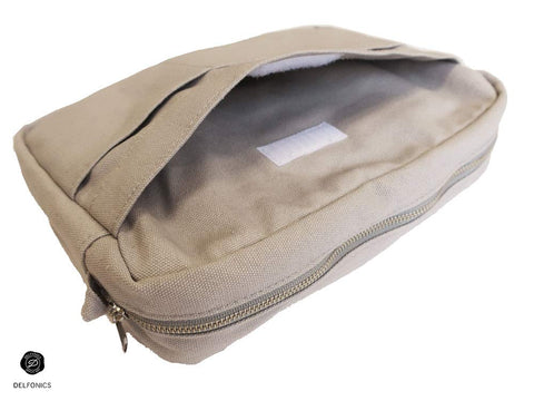 Delfonics Inner CarryingM back Velcro pocket keeps essentials secure while traveling.