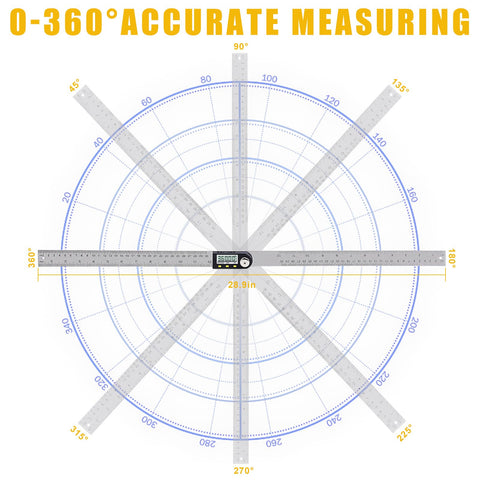 Delgada angle finder with locking function stabilizing the reading