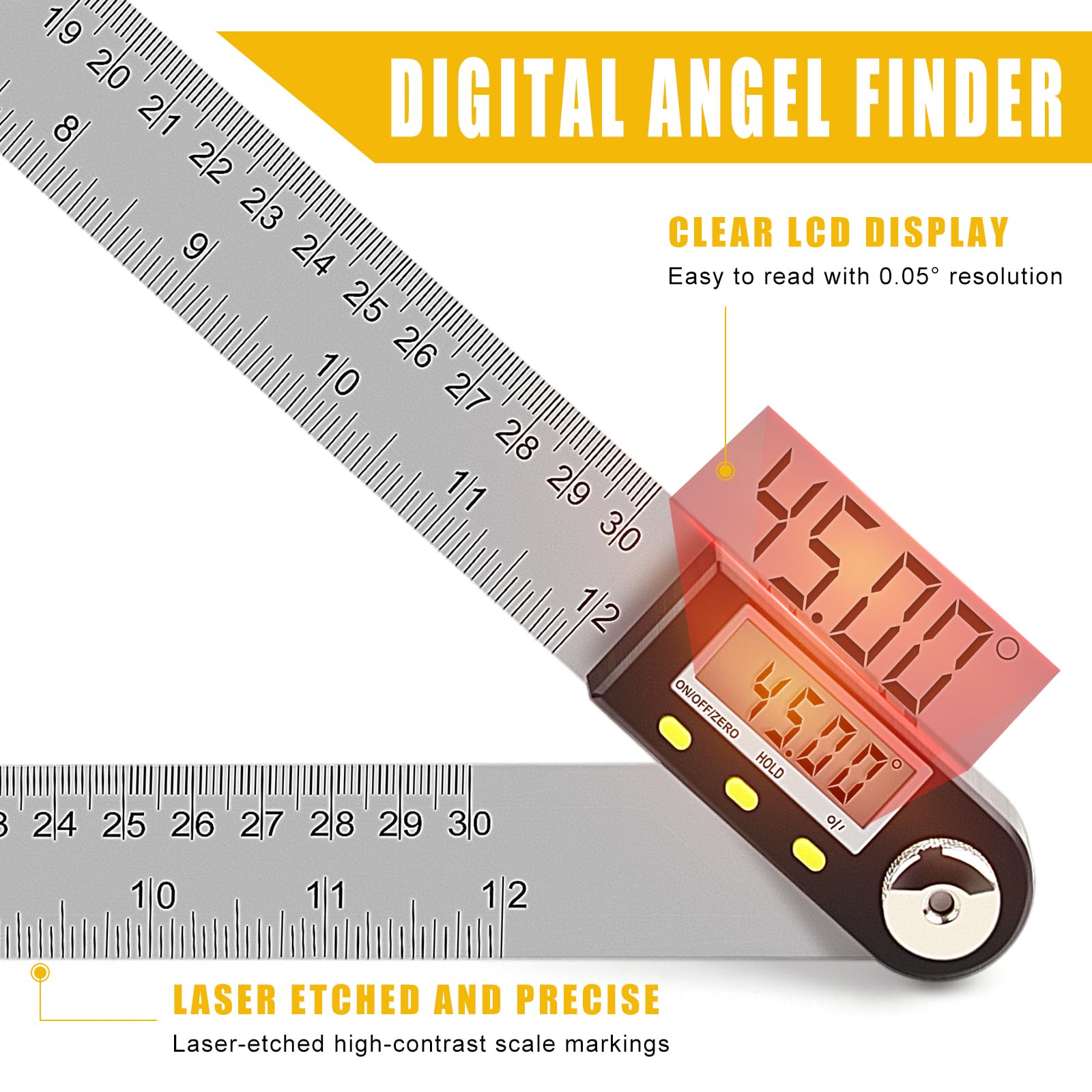 Delgada stainless steel edge emphasizes durability during edge-to-edge measurements
