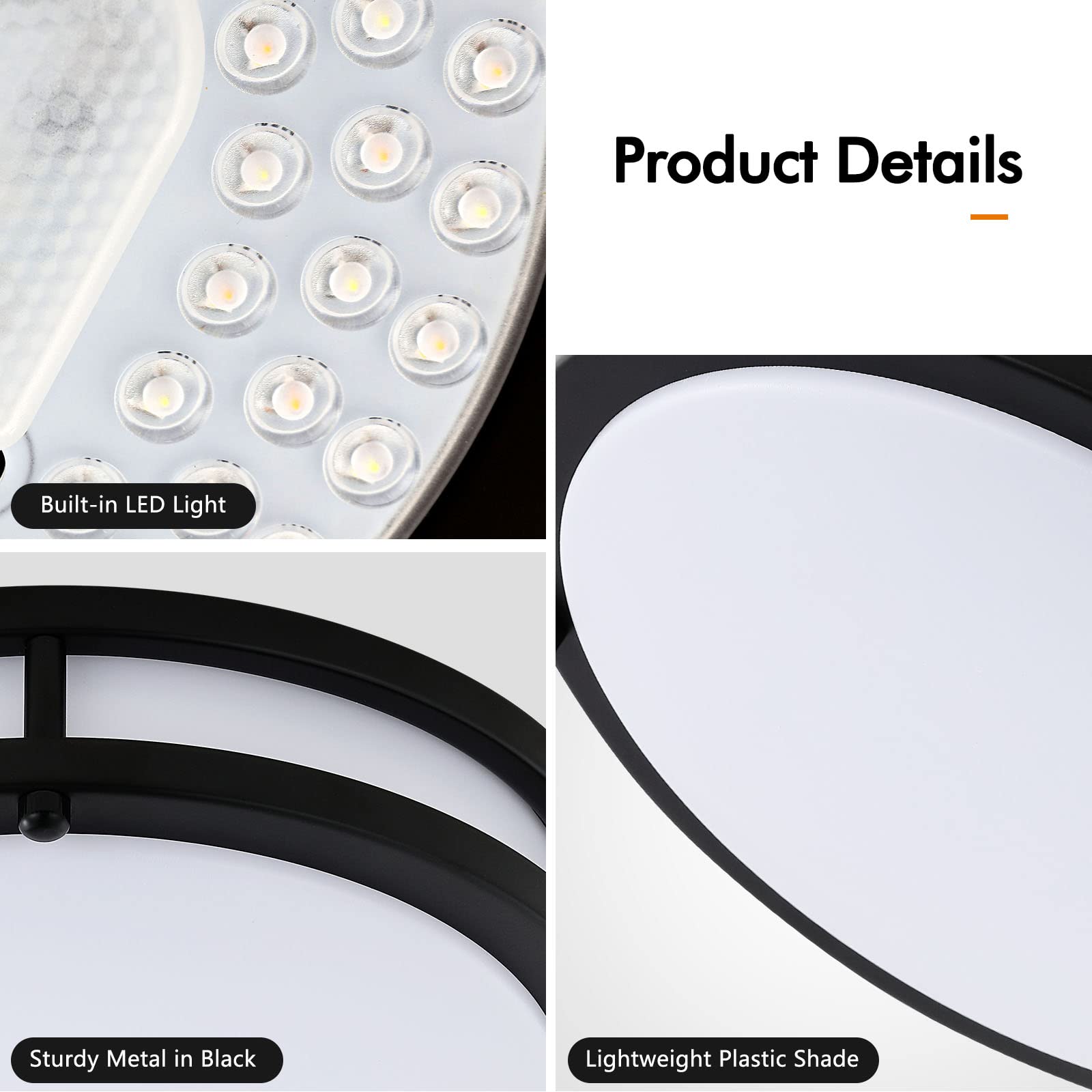 Delightown black dual-ring modern ceiling light adds bold style and focus.
