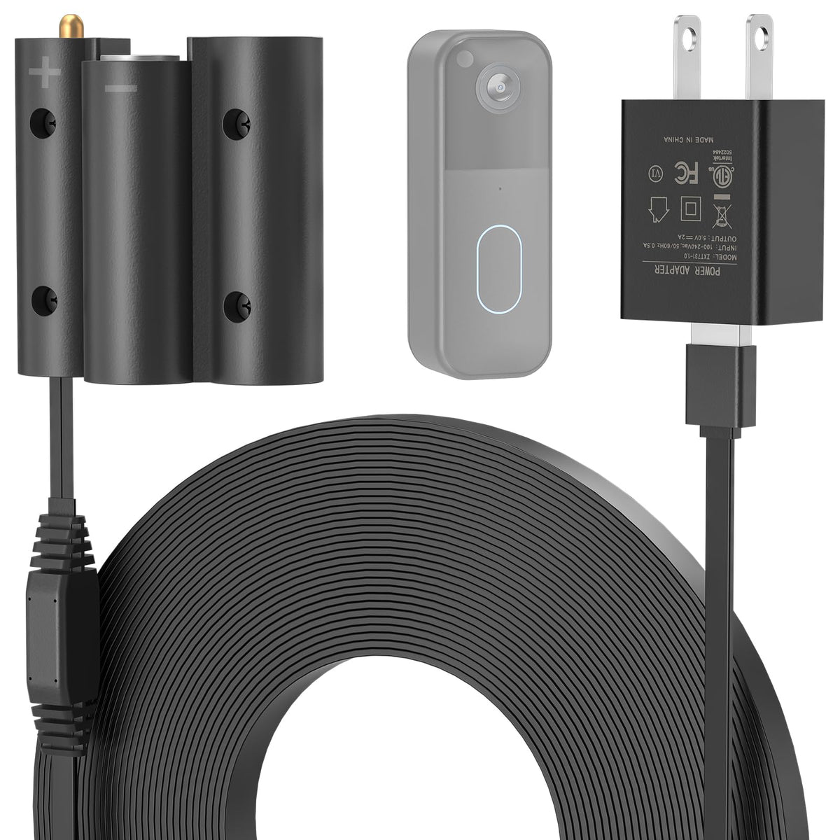 Delilyn power cable and adapter for Blink 2nd Gen ensures reliable daily charging.
