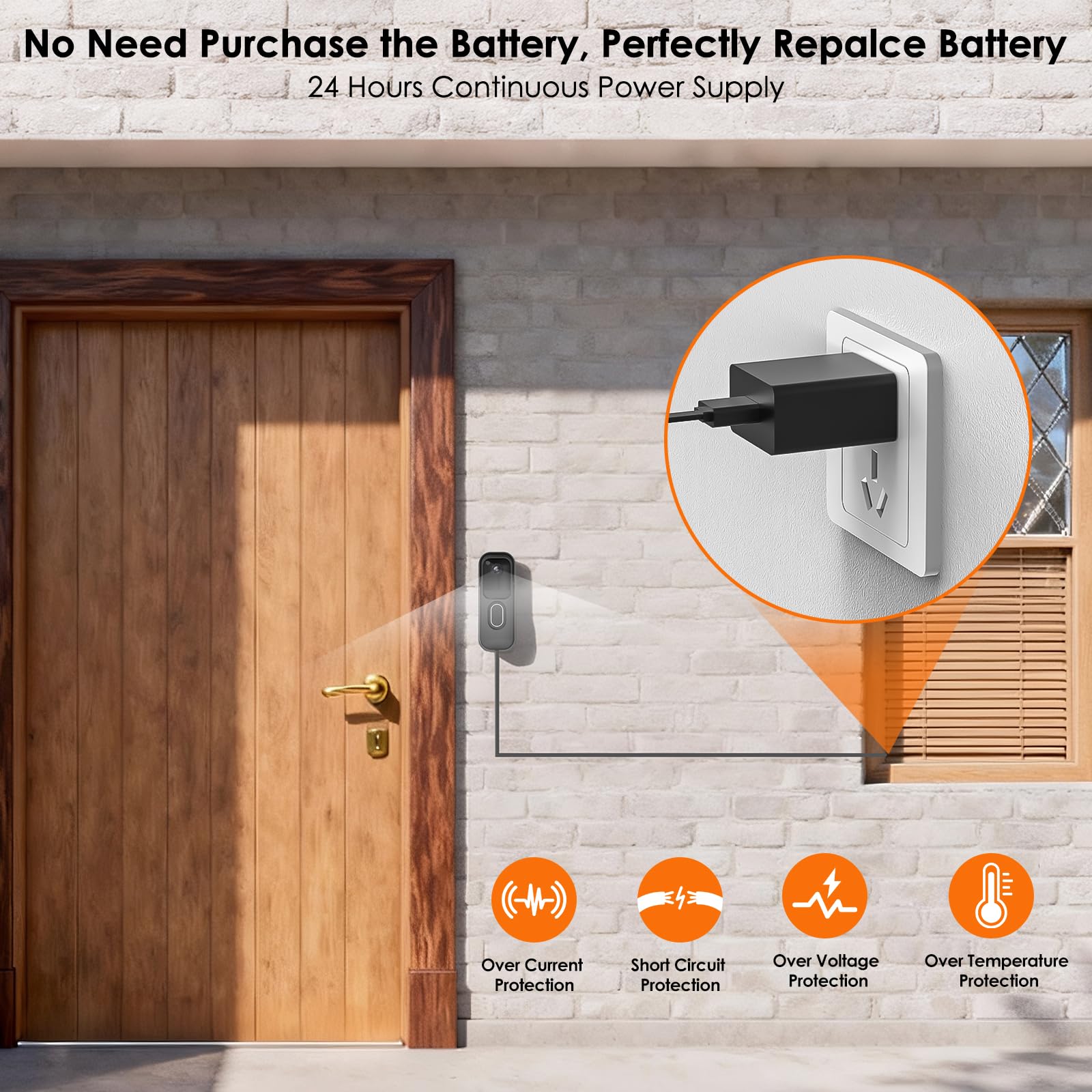 Delilyn weatherproof cover protects Blink doorbell against rain and dust