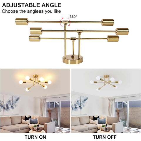 DELIPOP dining room sputnik six-light over-table lighting enhances gatherings