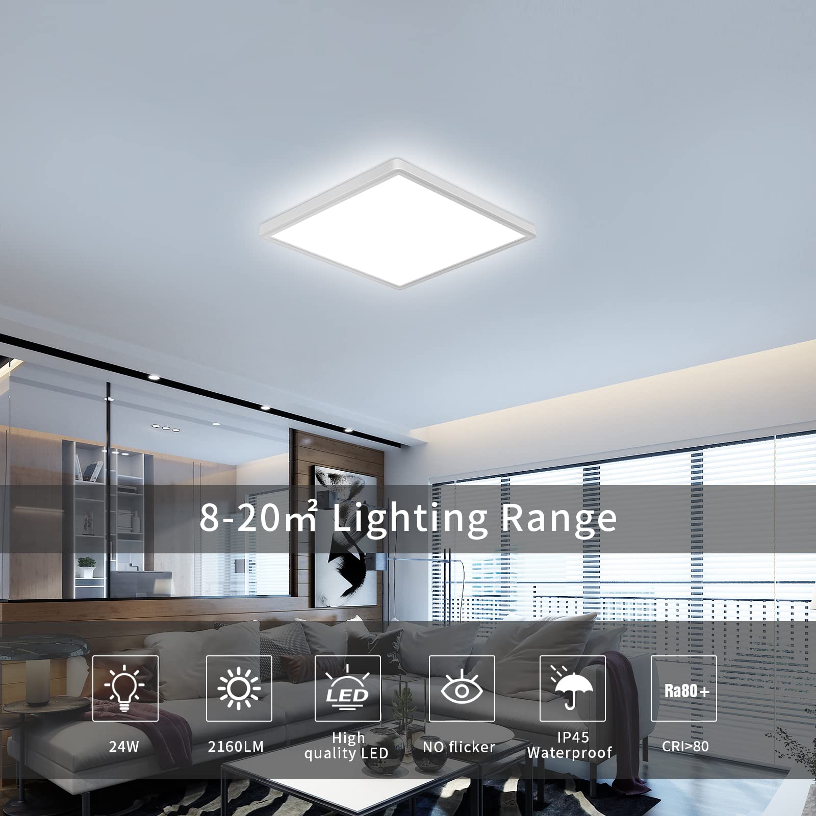 DELIPOP modern minimalist square design with white ABS exterior fits contemporary interiors.
