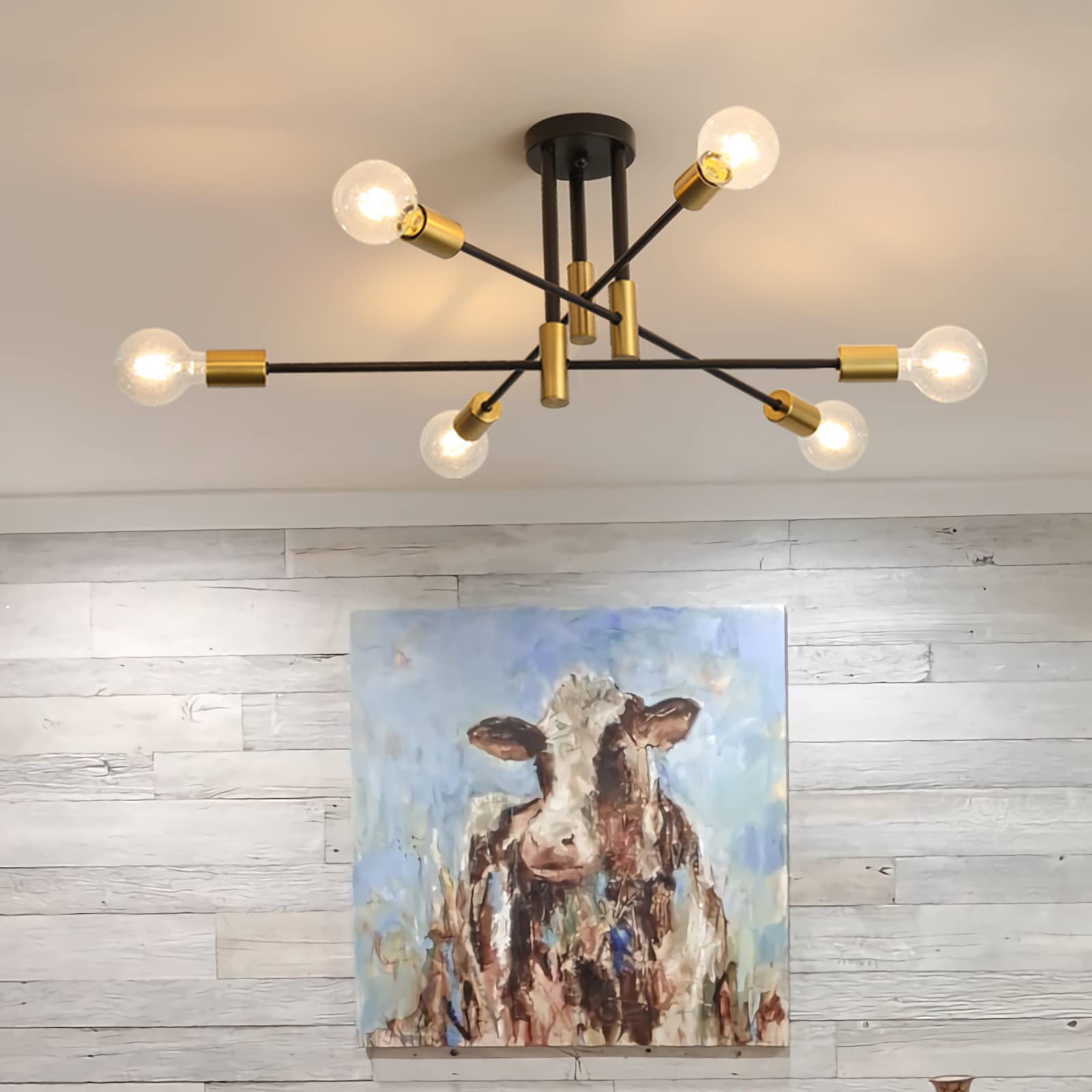 DELIPOP Sputnik 6-light assembly providing versatile dining area lighting.