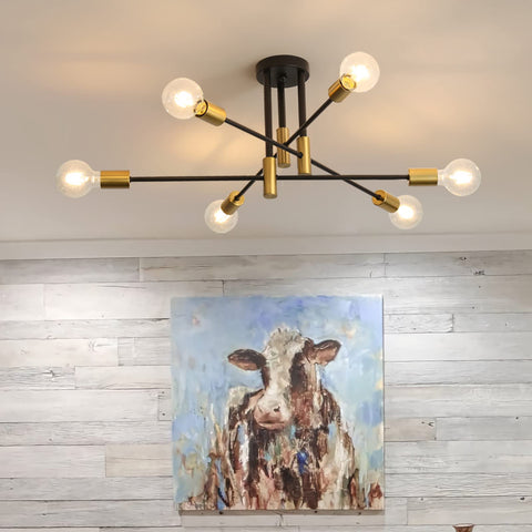 DELIPOP Sputnik 6-light assembly providing versatile dining area lighting.
