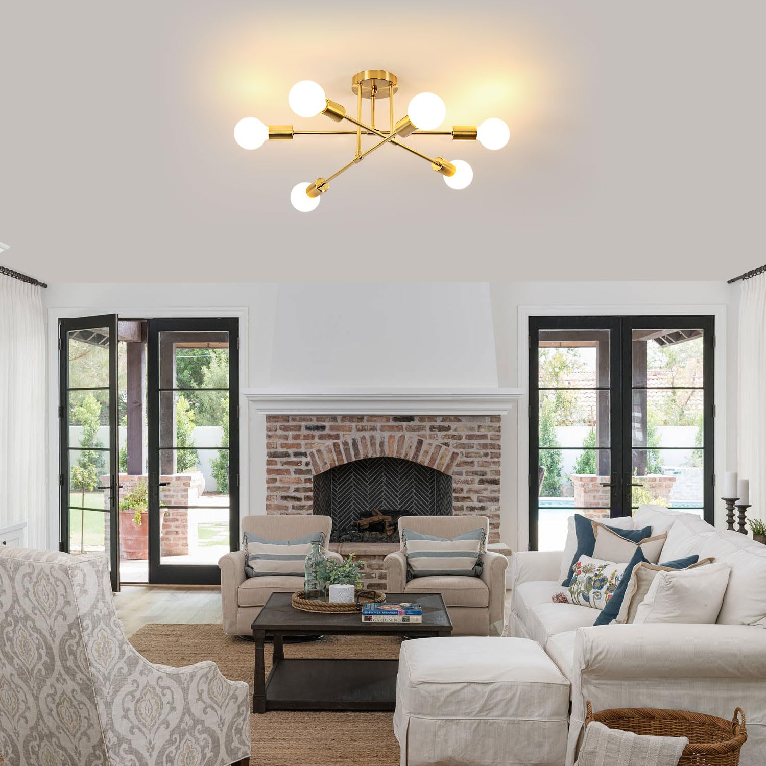 DELIPOP sputnik ceiling light with six arms delivers bright broad coverage for living areas