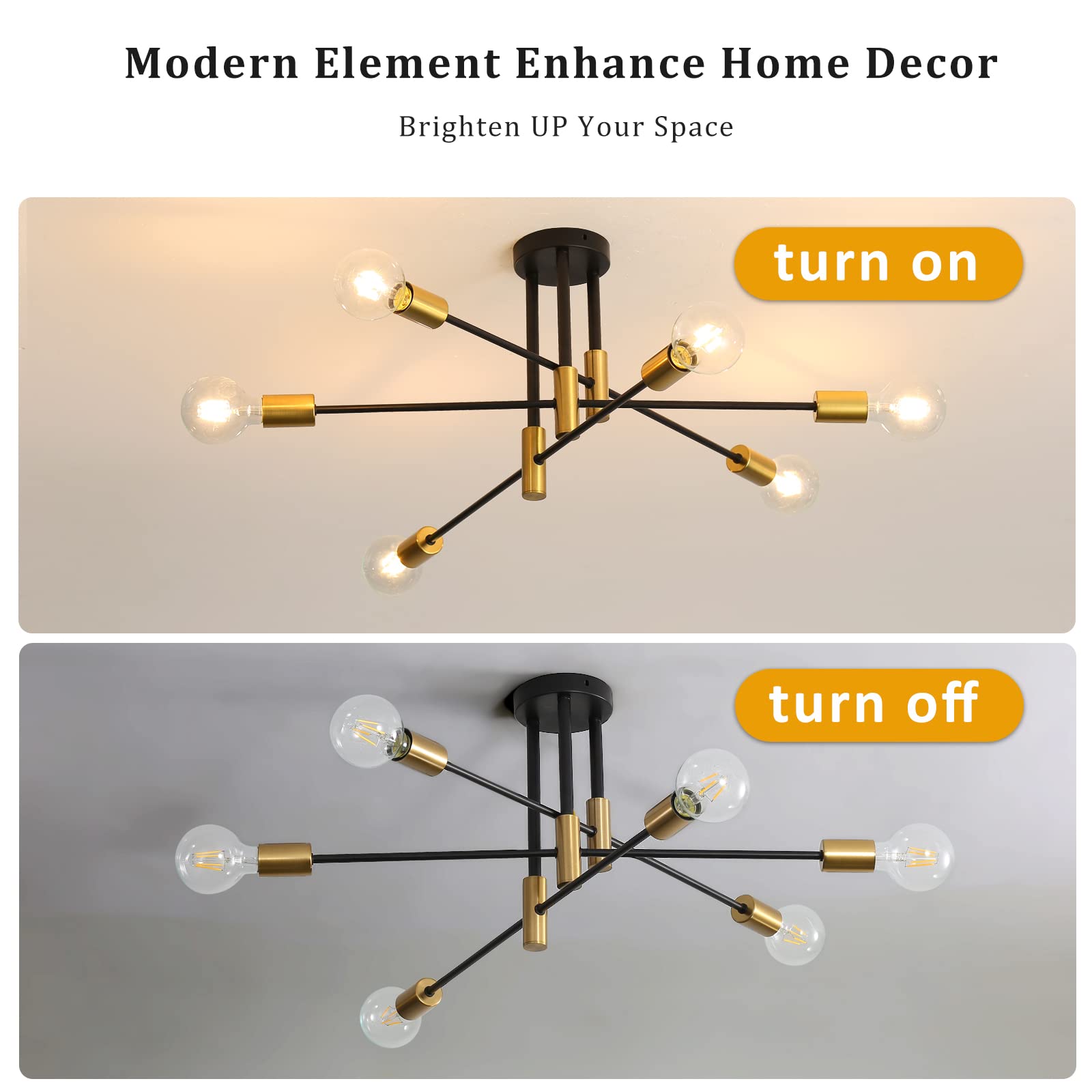 DELIPOP Sputnik uses E26 sockets for compatible dimmable bulbs and mood lighting.