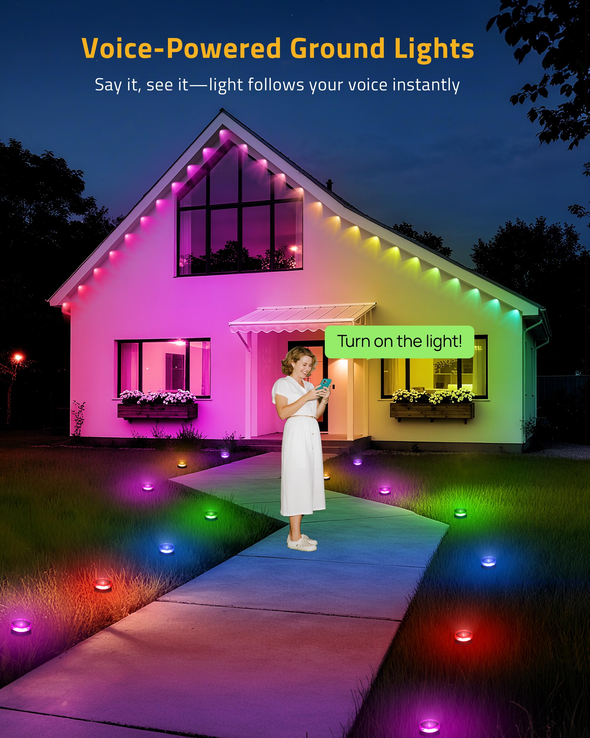 DELITOR music sync lights respond to beats for dynamic displays.