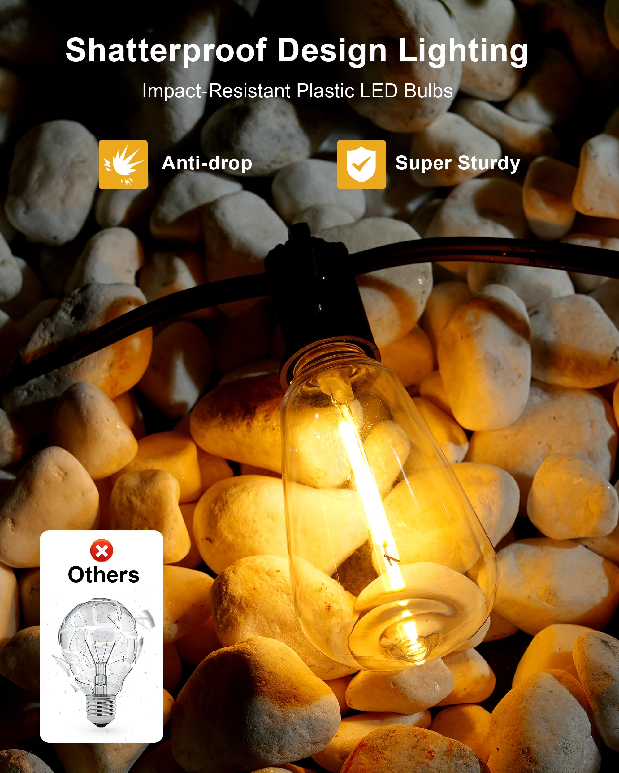Delitor IP65 waterproof rating protects lights from rain and snow