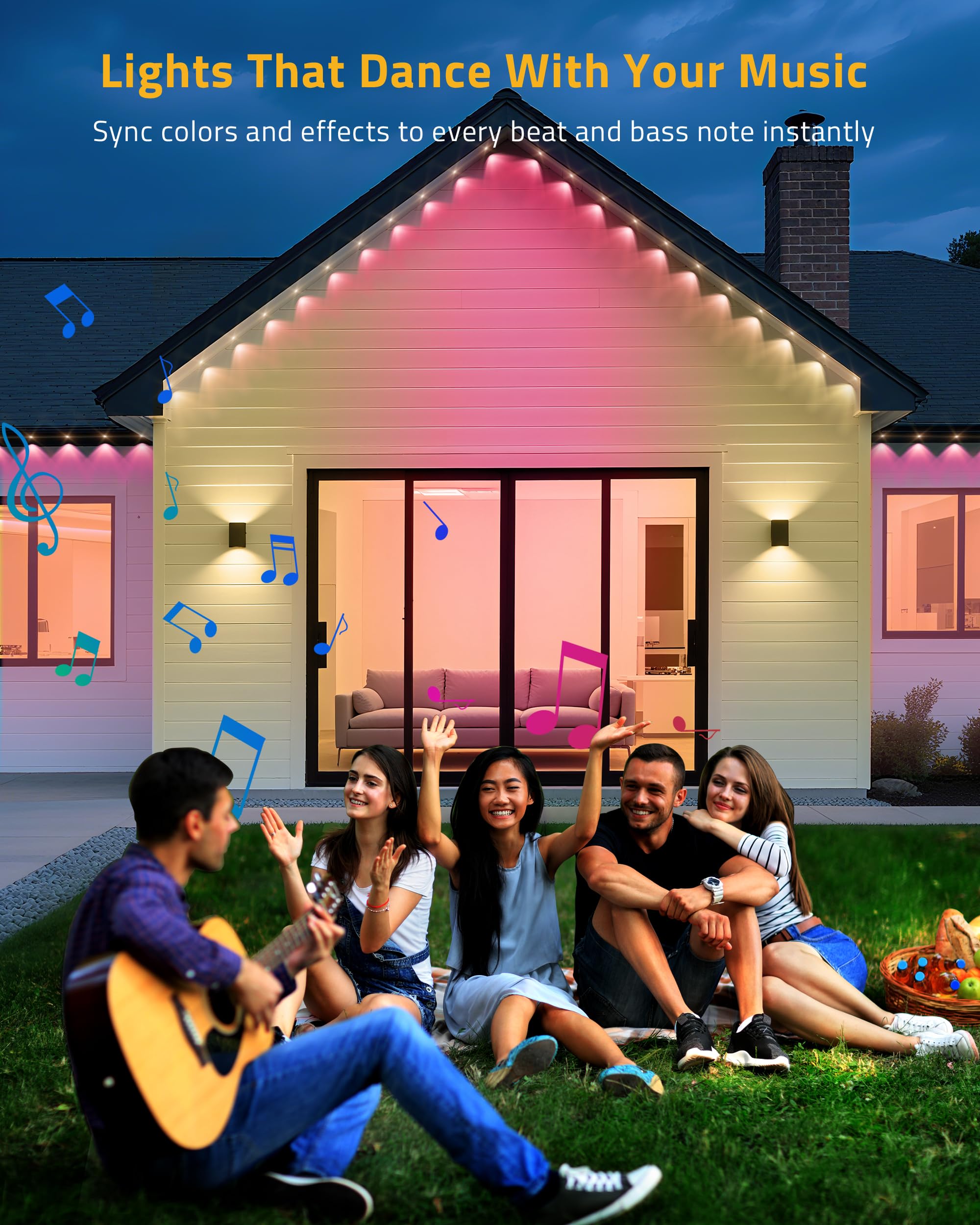 DELITOR smart app control for instant color and pattern changes.