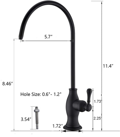 Delle Rosa non-air-gap water faucet designed for under-sink filtration