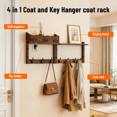 Dellicasi 7-hooks close-up highlighting sturdy coat hooks for daily use