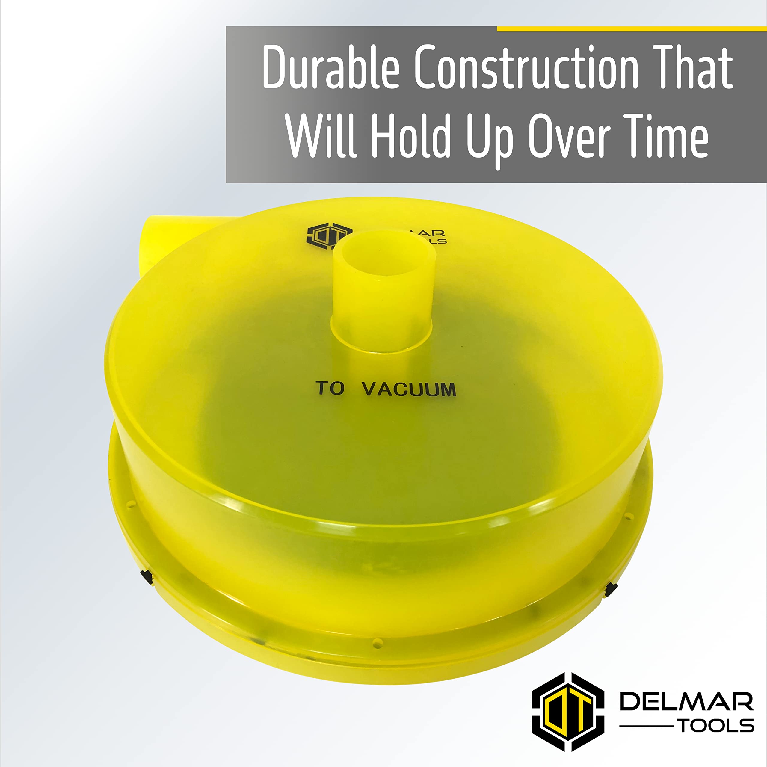 Delmar Tools dust separator in use during workshop cleanup.