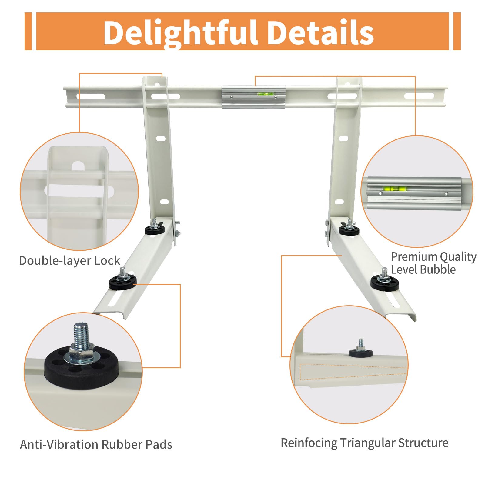 Delmoar 270-lb capacity bracket supports heavy mini splits securely.