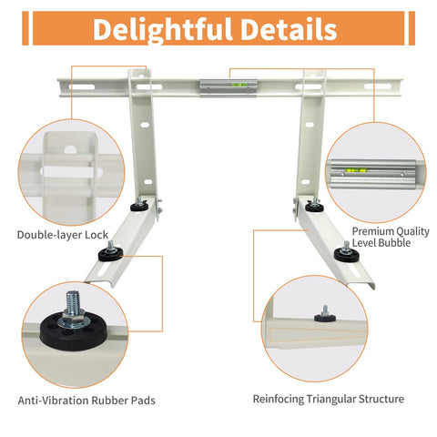 Delmoar 270-lb capacity bracket supports heavy mini splits securely.