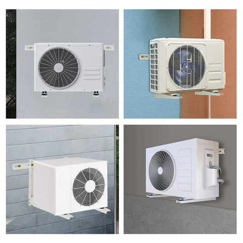 Delmoar universal bracket adapts to 7,000–18,000 BTU units.