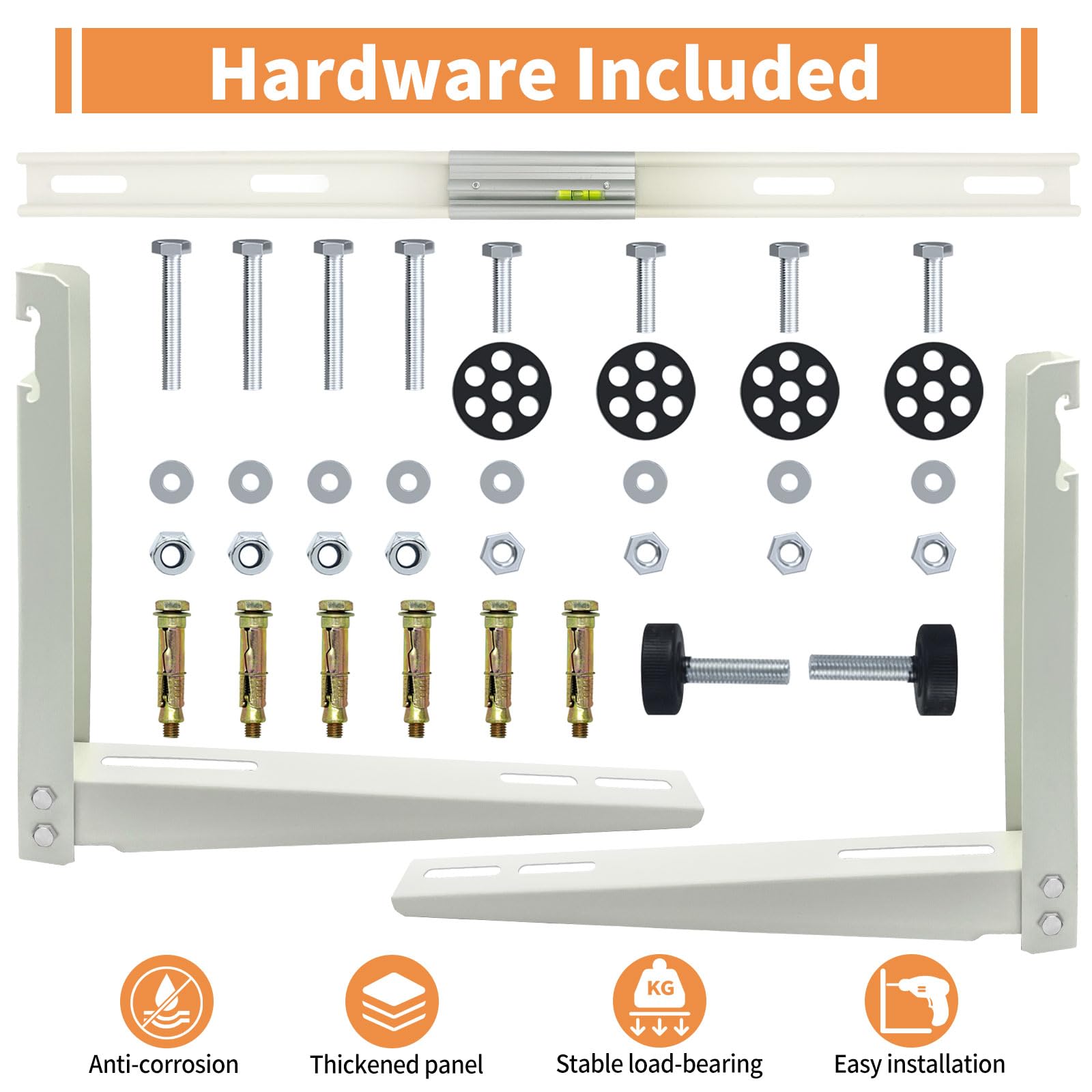Delmoar included hardware simplifies quick, tool-free installation.